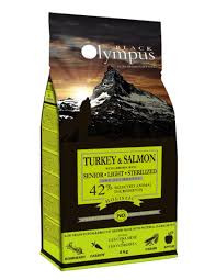 Black Olympus Senior Light And Sterilized Chicken Turkey Salmon And Brown Rice 12kg